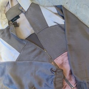 Silk bomber jacket with hood